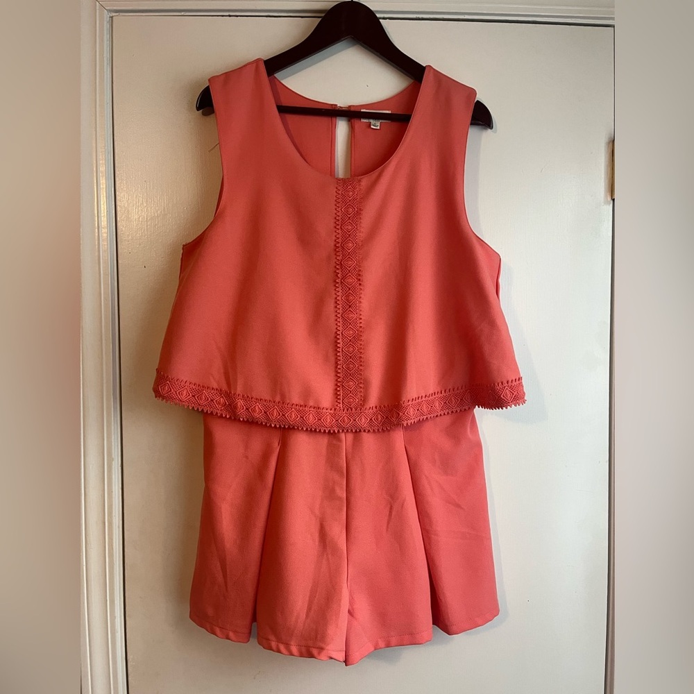 Umgee Coral Sleeveless Romper